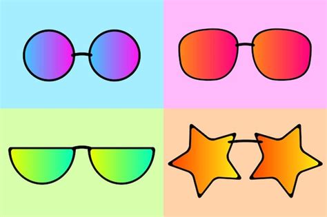 Conjunto de iconos de anteojos y gafas de sol ilustración de vector