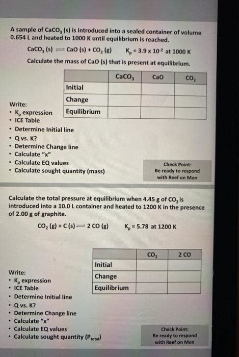 Solved A Sample Of Caco S Is Introduced Into A Sealed Chegg