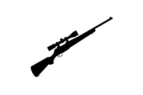 Sniper Rifle Silhouette Hunting Gun Design Vector