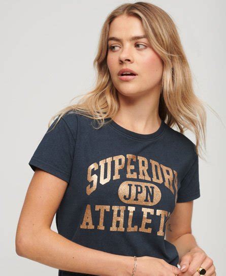 Women S College Scripted Graphic T Shirt In Cream Superdry Ie