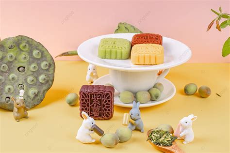 Mid Autumn Festival Bunny Knocking On Lotus Seed Moon Cake Gourmet