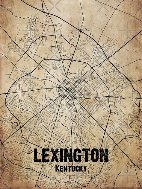 Vintage Lexington Kentucky Map | Vintage Map Of Lexington Kentucky ...