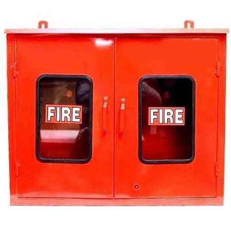 Mild Steel Double Door Fire Hose Box For Fire Safety Size 750 600