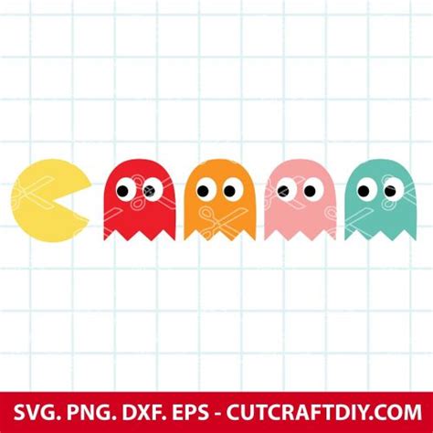 Pac Man Svg Pacman Svg Cut File Png Dxf Eps For Cricut