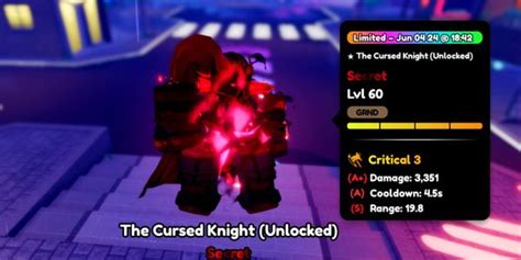 Buy Unit The Cursed Knight Unlocked Igris Anime Defenders Anime