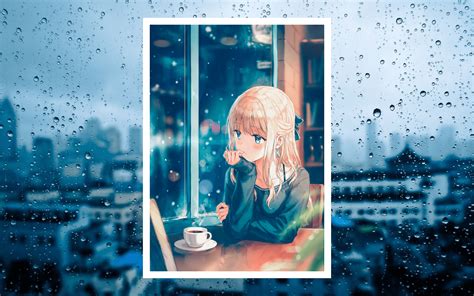 Anime Girl Coffee Wallpaper