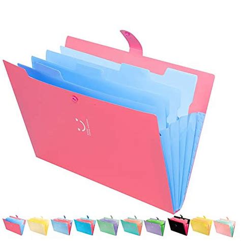 Forvencer Accordion File Organizer Letter Size 5 Pocket Expanding File Folder Cute File