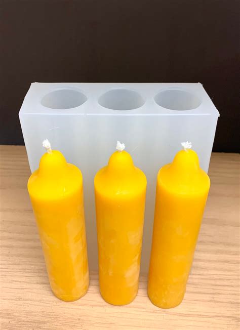 5 Silicone Taper Candle Mold Spell Candles 3 Cavities Emergency Taper Candle Mold Etsy