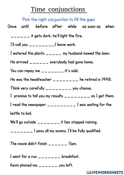 Conjunctions Worksheet 4 Worksheets Library