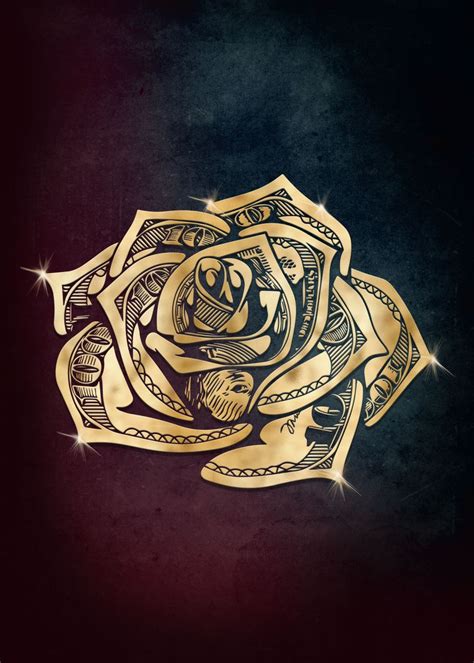 100 Dollar Bill Rose Tattoo Drawing