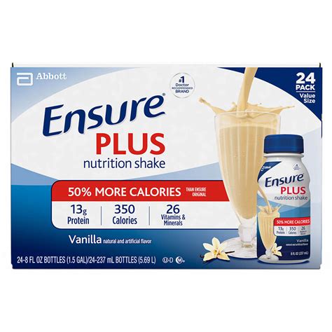 Ensure Plus Vanilla Shake 24 Pk8 Fl Oz Bjs Wholesale Club