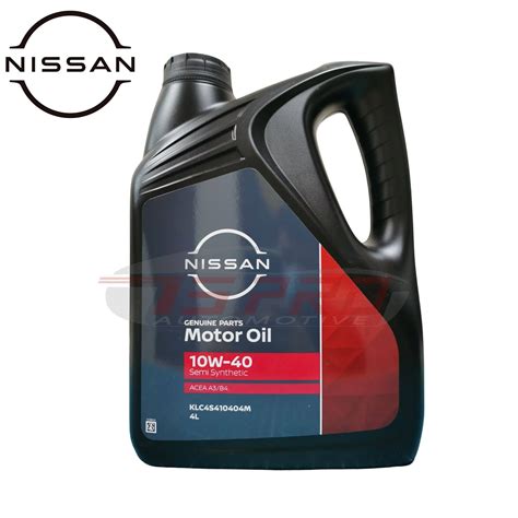 Nissan Genuine 10W 40 API SN CF ACEA A3 B4 Engine Oil 4L Semi Synthetic