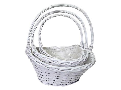 Cos Rotund Rattan Toarta Pentru Aranjamente Florale Set 3 Buc 34958