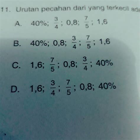 Urutkan Pecahan Dari Yng Terkecil Adalah Universityku