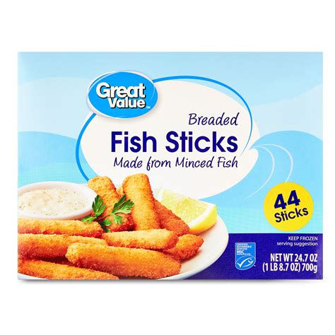 Great Value Breaded Fish Sticks 247 Oz 44 Count Frozen