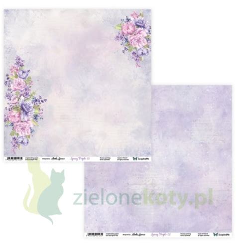 Papier 30x30 ScrapAndMe Spring Purple 01 02 ZieloneKoty Pl