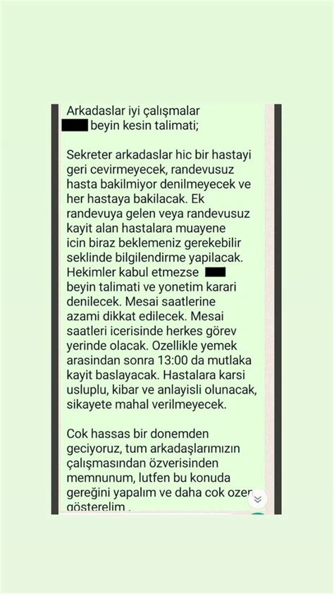 Dahiliye Doktoru on Twitter Mesaj bir hastanenin müdür yardımcısından