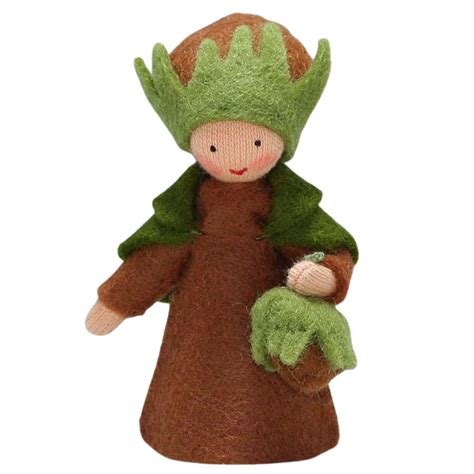 Hazelnut Prince Felt Fairy Doll Multiple Skin Tones Dark Brown