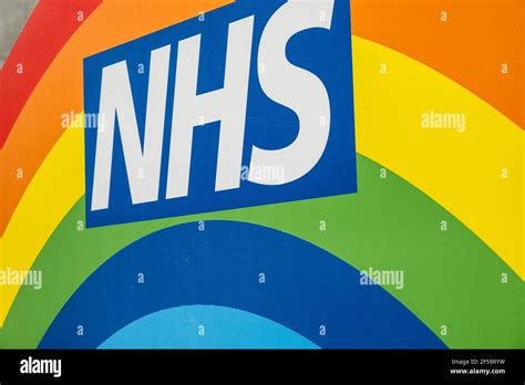 London UK, March 25 2021, Colourful NHS Rainbow Logo Close Up With No ...