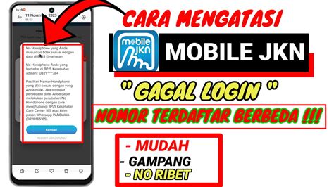 Cara Mengatasi Aplikasi Mobile Jkn Gagal Login Nomor Yang Terdaftar