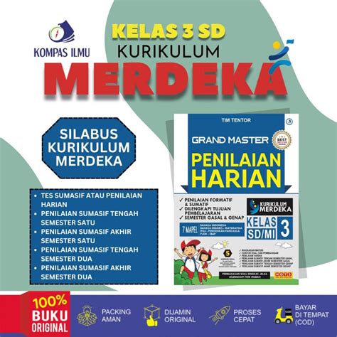 Jual Buku Ulangan Harian Kelas 3 SD MI Kurikulum Merdeka Grand Master