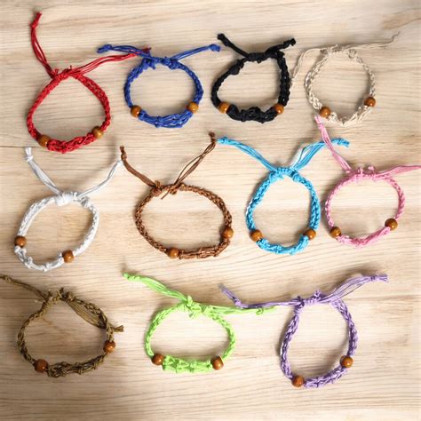 Pulseiras em Cordão Macramé para Pedras Preciosas 20 28cm Pack 5 de