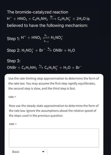 Solved The bromide-catalyzed reaction | Chegg.com