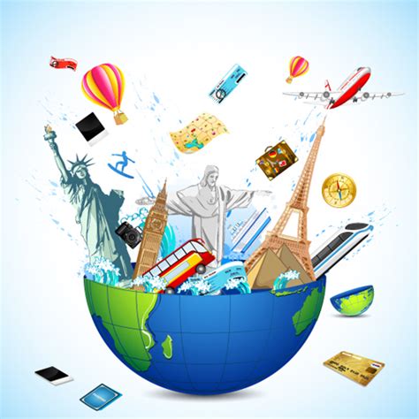 Creative Travel Elements Vector Art 04 Free Download