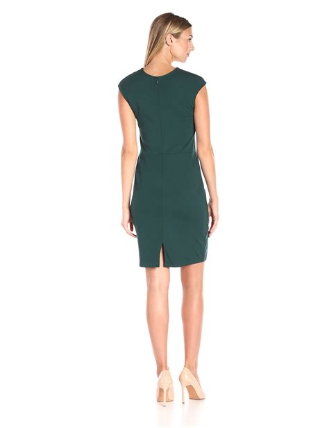 Amazon Brand Lark Ro Women S Cap Sleeve V Neck Ponte Sheath Dress