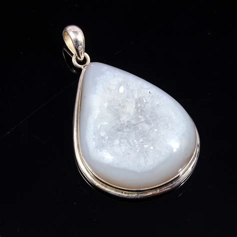 Botswana Agate Druzy Jewelry Pendant Silver Handmade Etsy India