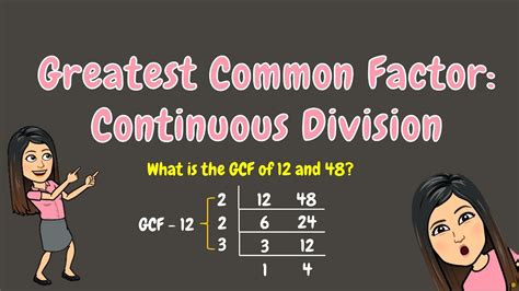 Greatest Common Factor Gcf Continuous Division Grade 5 Youtube