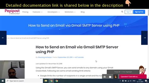 How To Send An Email Via Gmail Smtp Server Using Php Youtube