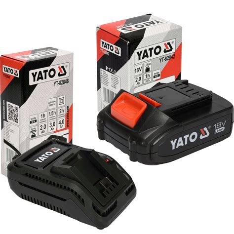 YATO AKUMULATOR BATERIA 18V 2Ah LI ION ŁADOWARKA YT 82842 YT 82848