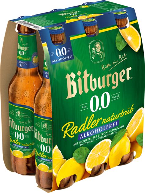 Bitburger Radler Naturtrüb Alkoholfrei 6 x 0 33 l Glas Mehrweg Ihr