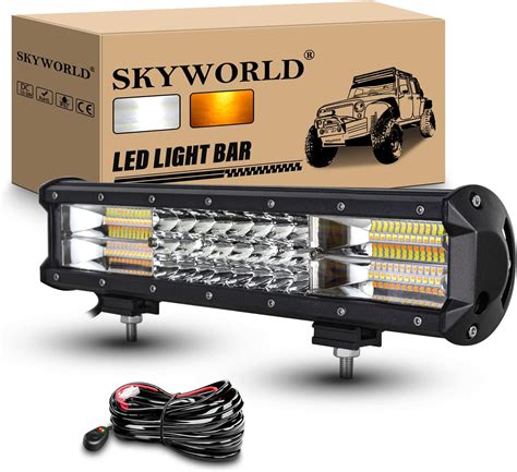 Amazon Skyworld Strobe Led Light Bar Inch W Triple Row