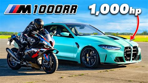 1000hp BMW M4 V M1000RR DRAG RACE