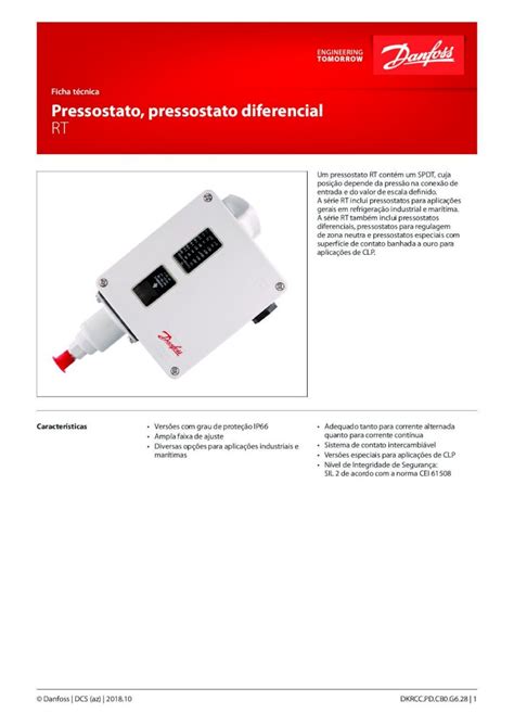 Pdf Ficha T Cnica Pressostato Pressostato Diferencial Rtfiles