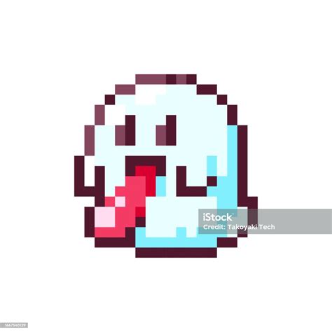 Pixel Art Ghost Retro 8bit Style Halloween Decor Cute Spirit Illustration Ideal For Sticker