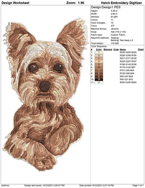 Cute Yorkie Puppy Dog Embroidery Machine Design Pes Hus Dst Etsy