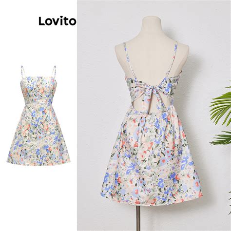 Lovito Women Boho Tropical Tie Back Dress L80ED326 Shopee Philippines