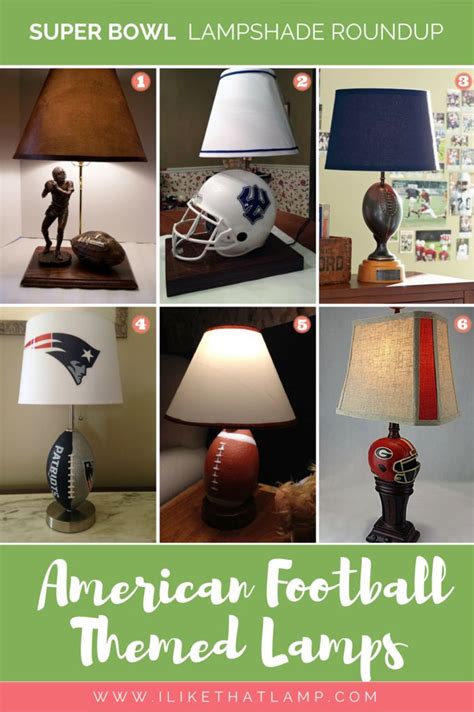 an american football themed lamp is featured in this collage with the ...