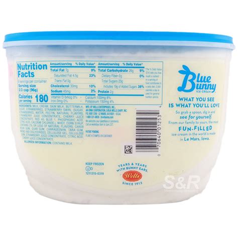 Blue Bunny Ice Cream Double Strawberry Swirl Flavor 1 41l