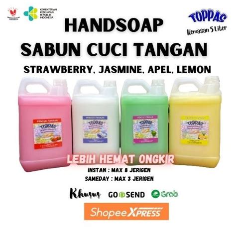 Jual Toppas Sabun Cuci Tangan 5 Liter Handsoap 5 Liter Apel Jasmine