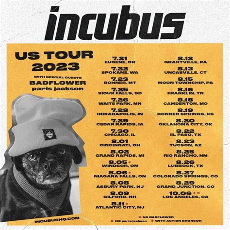 INCUBUS Announce Summer 2023 North American Tour Dates With BADFLOWER ...