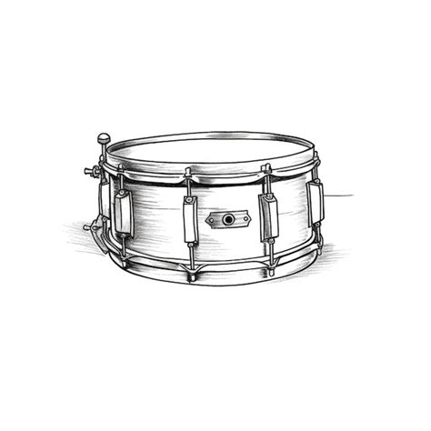 Marching Snare Drum Drawing