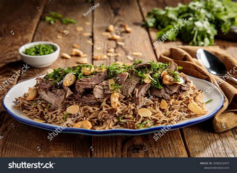 Ouzi Lamb Lamb Pulao Nuts Served Stock Photo Shutterstock