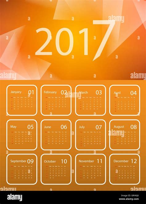 Vector Calendar For 2017 Stock Vector Image And Art Alamy