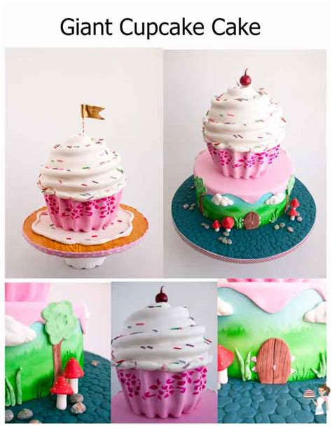 Stenciled Giant Cupcake Cake Veena Azmanov