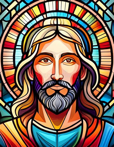 Generated Image Of A Stained Glass Window Depicting Our Lord Jesus