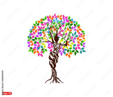 Human tree logo vector isolated, woman tree illustration Stock Vector ...